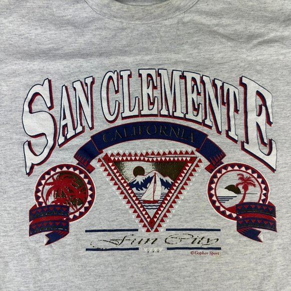 Vintage‎ San Clemente California Gray T Shirt Short Sleeve Size XL - Picture 3 of 10